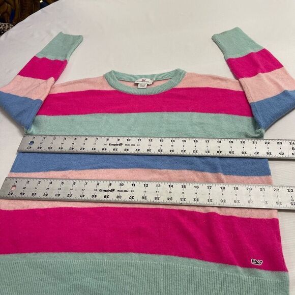 Vineyard Vines Women’s Sweater Multi Crew Knit Pullover Sunset Stripe Size Small - Picture 4 of 8